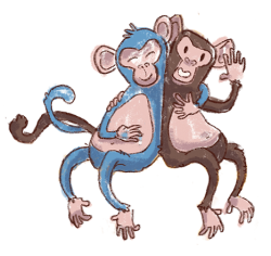 scimmiette abbracciate